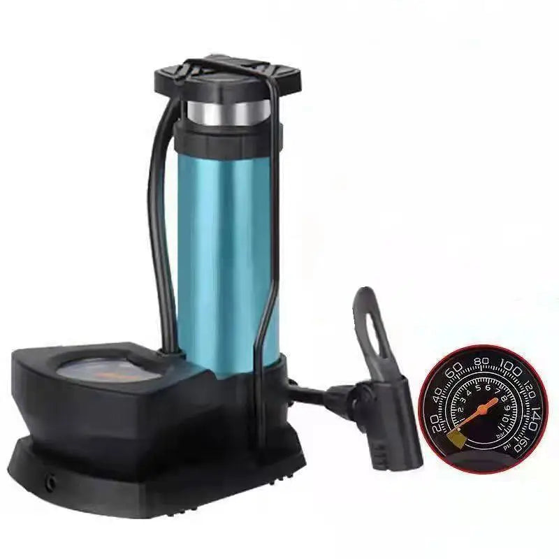 Foot & Hand Air Pump with Pressure Gauge for Car, Bike & Bicycle Tires | Portable Manual Inflator for Balls & Inflatables