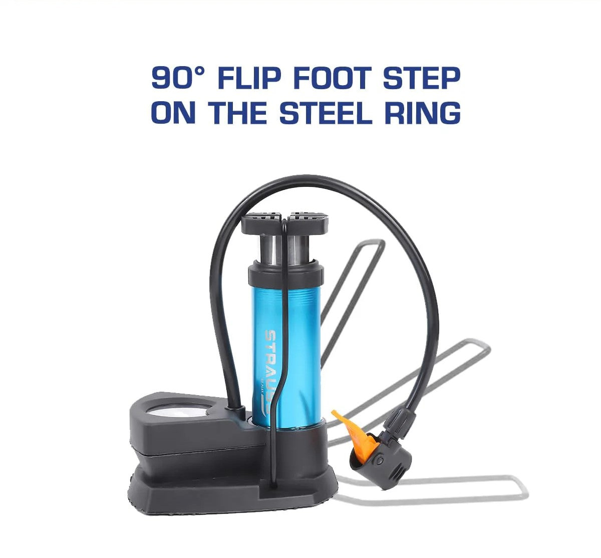Foot & Hand Air Pump with Pressure Gauge for Car, Bike & Bicycle Tires | Portable Manual Inflator for Balls & Inflatables