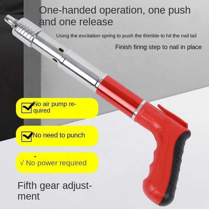 Heavy Duty Manual Steel Nail Gun Set for Concrete Walls | Portable Wall Fastening Tool with Accessories