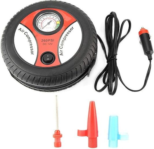 Portable Car Air Pump 260 PSI DC 12V Electric Tyre Inflator Air Compressor for Cars, SUVs, Trucks & Motorcycles