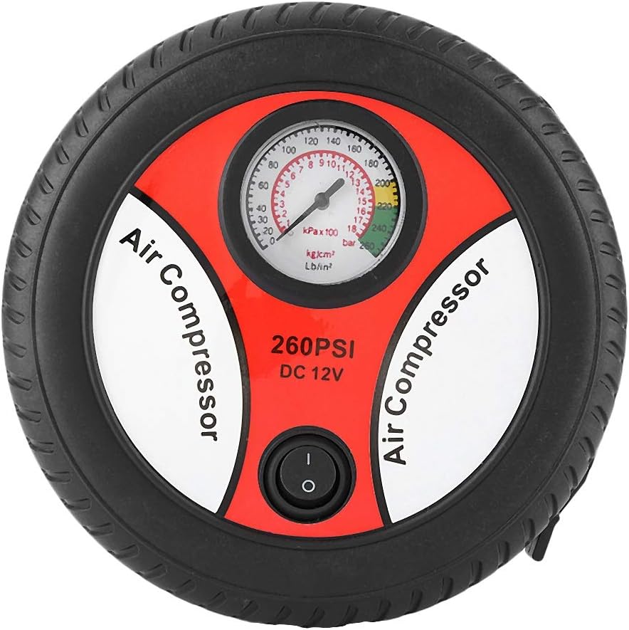 Portable Car Air Pump 260 PSI DC 12V Electric Tyre Inflator Air Compressor for Cars, SUVs, Trucks & Motorcycles
