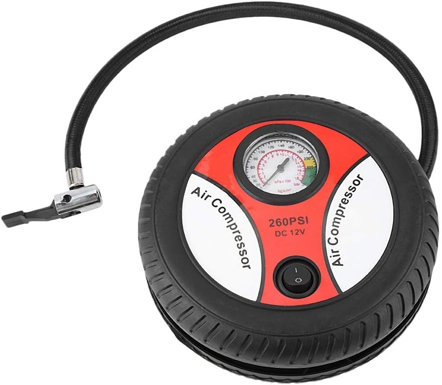 Portable Car Air Pump 260 PSI DC 12V Electric Tyre Inflator Air Compressor for Cars, SUVs, Trucks & Motorcycles