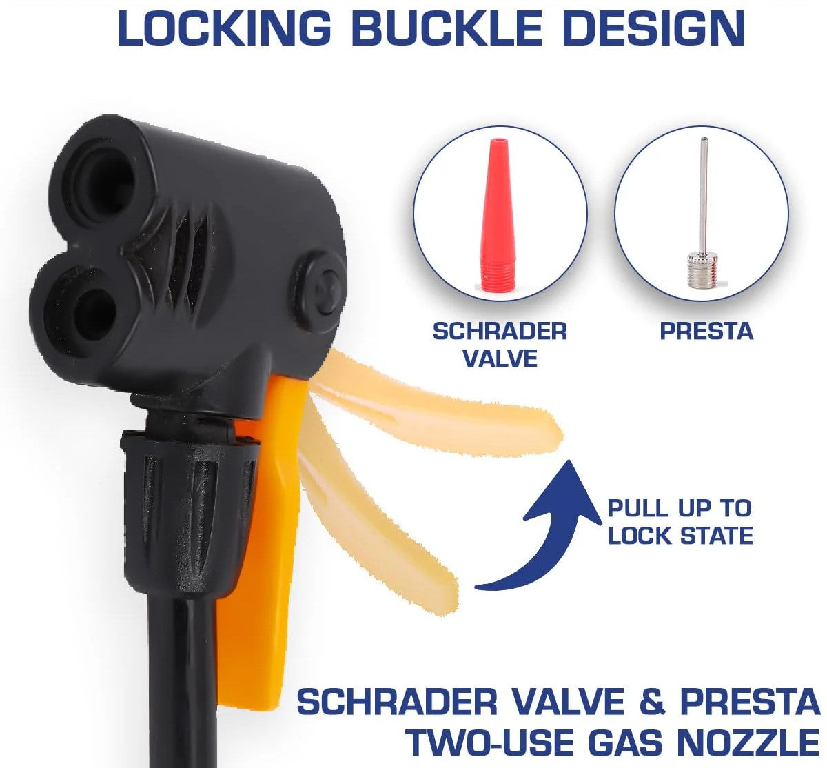 Foot & Hand Air Pump with Pressure Gauge for Car, Bike & Bicycle Tires | Portable Manual Inflator for Balls & Inflatables