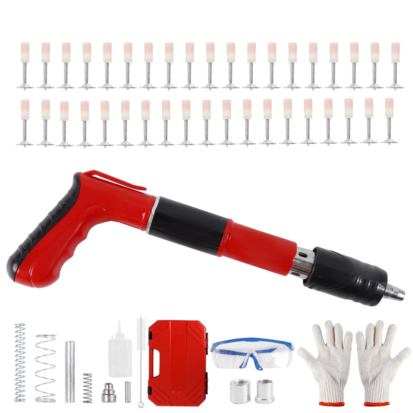 Heavy Duty Manual Steel Nail Gun Set for Concrete Walls | Portable Wall Fastening Tool with Accessories