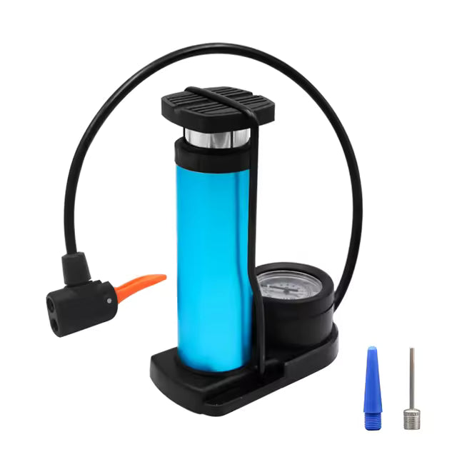 Foot & Hand Air Pump with Pressure Gauge for Car, Bike & Bicycle Tires | Portable Manual Inflator for Balls & Inflatables