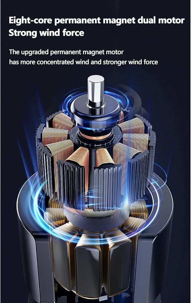 Rechargeable Dual Spray Mist Fan with Auto Rotation & LED Light – Portable USB Cooling Fan for Home, Office & Bedroom