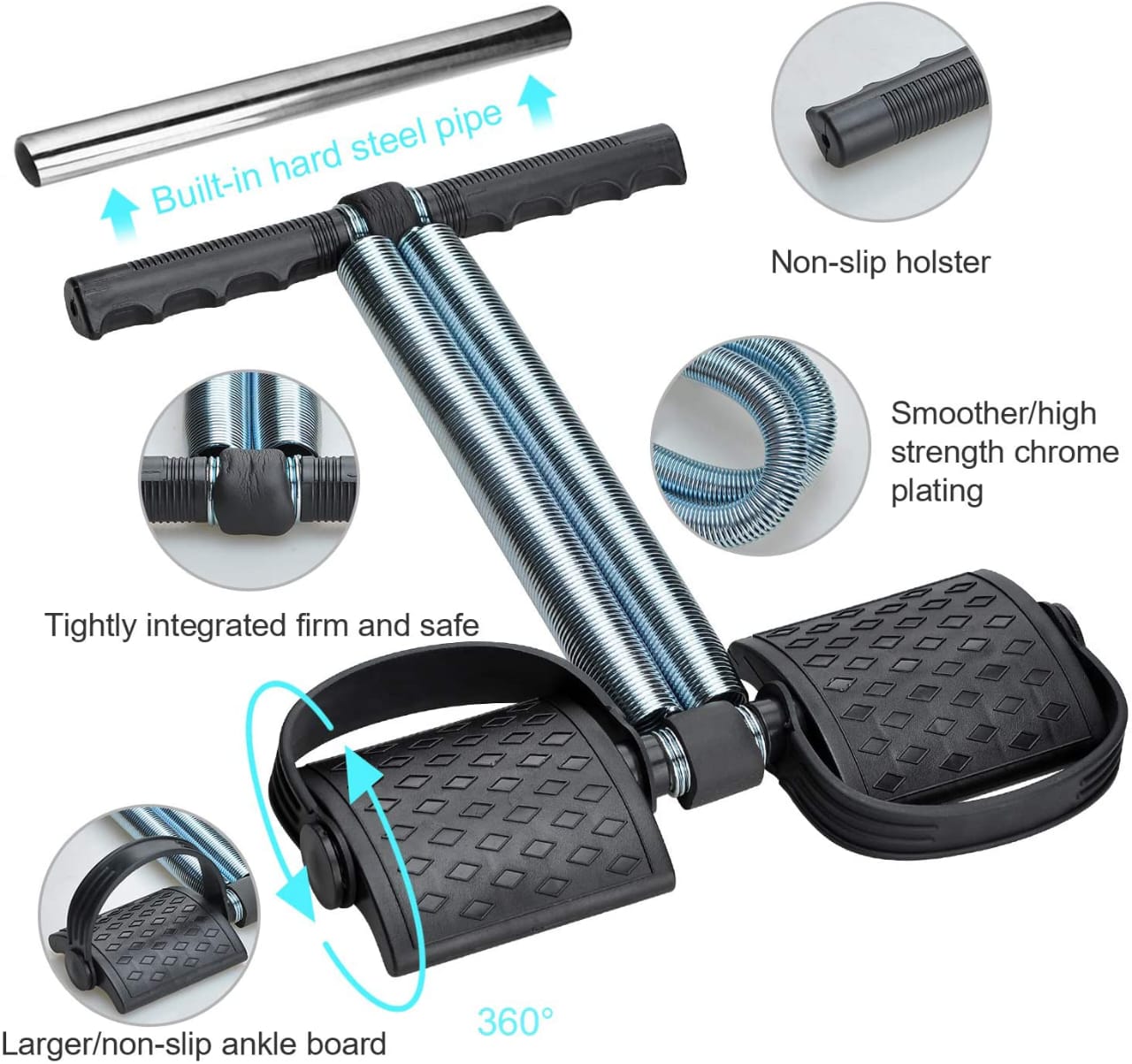 Tummy Trimmer Double Spring Resistance Trainer for Home Gym | Ab Exercise & Full Body Workout Equipment
