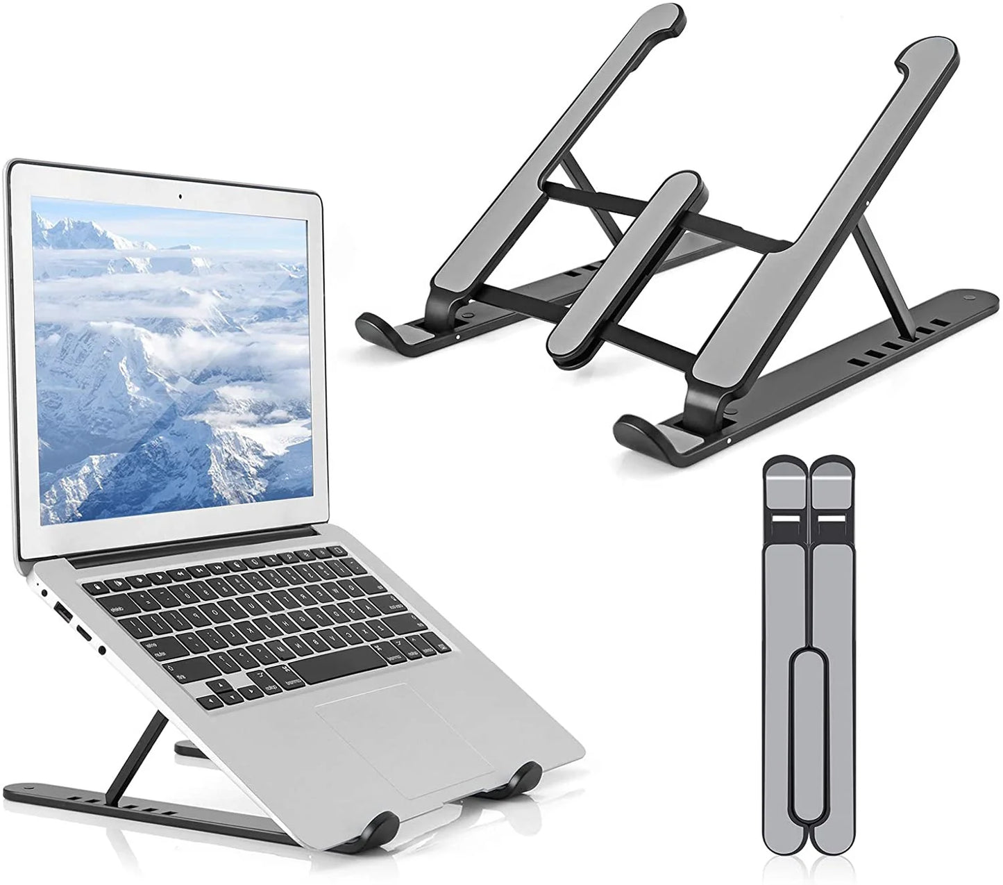 Aluminium Foldable Laptop Stand Adjustable Ergonomic Notebook Holder for 10-17 Inch Laptops