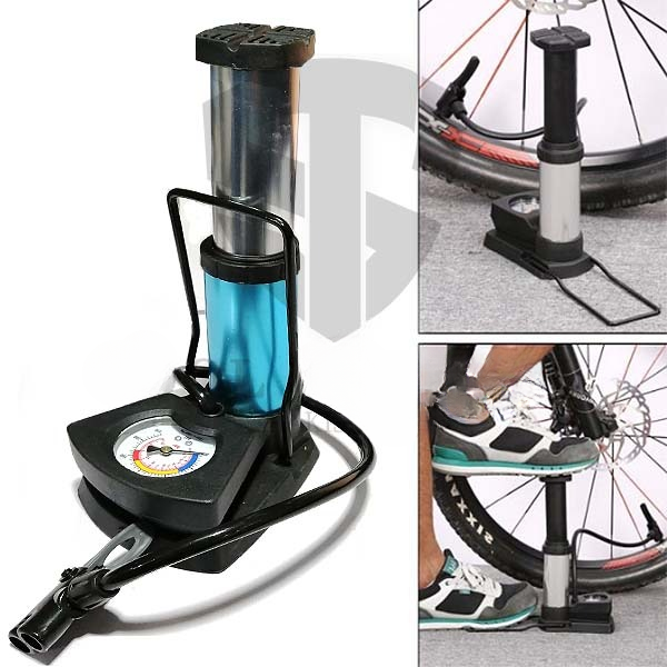 Foot & Hand Air Pump with Pressure Gauge for Car, Bike & Bicycle Tires | Portable Manual Inflator for Balls & Inflatables