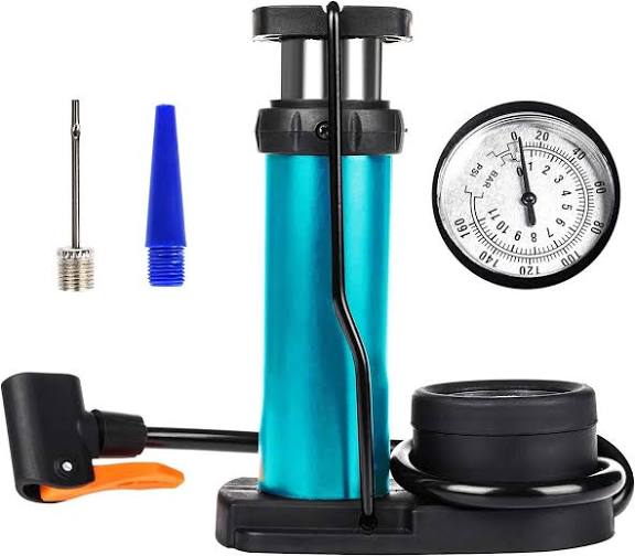 Foot & Hand Air Pump with Pressure Gauge for Car, Bike & Bicycle Tires | Portable Manual Inflator for Balls & Inflatables
