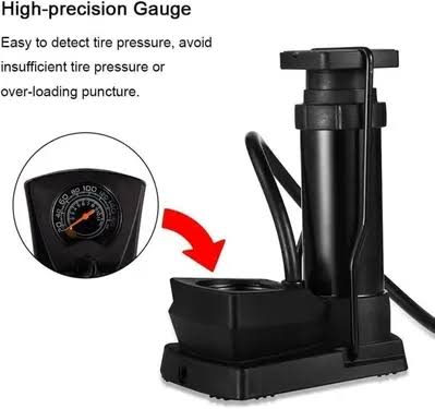 Foot & Hand Air Pump with Pressure Gauge for Car, Bike & Bicycle Tires | Portable Manual Inflator for Balls & Inflatables