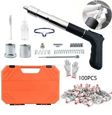 Heavy Duty Manual Steel Nail Gun Set for Concrete Walls | Portable Wall Fastening Tool with Accessories