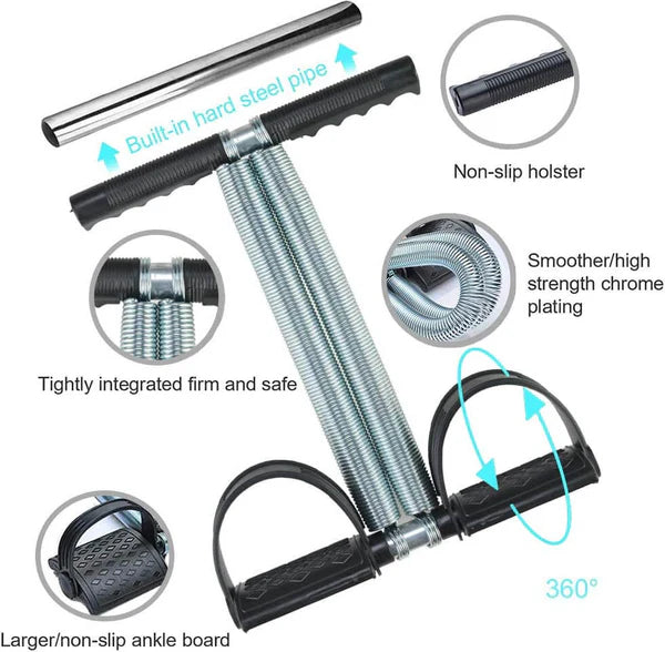 Tummy Trimmer Double Spring Resistance Trainer for Home Gym | Ab Exercise & Full Body Workout Equipment